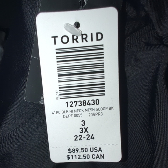 NWT Torrid High Neck Mesh One Piece Swimsuit Size 3X / 22-24 - Picture 5 of 5